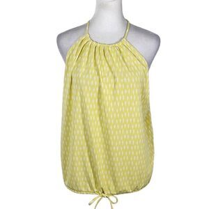 Worthington Yellow Print Halter Style Blouse Size Large NWOT Yellow Print Top